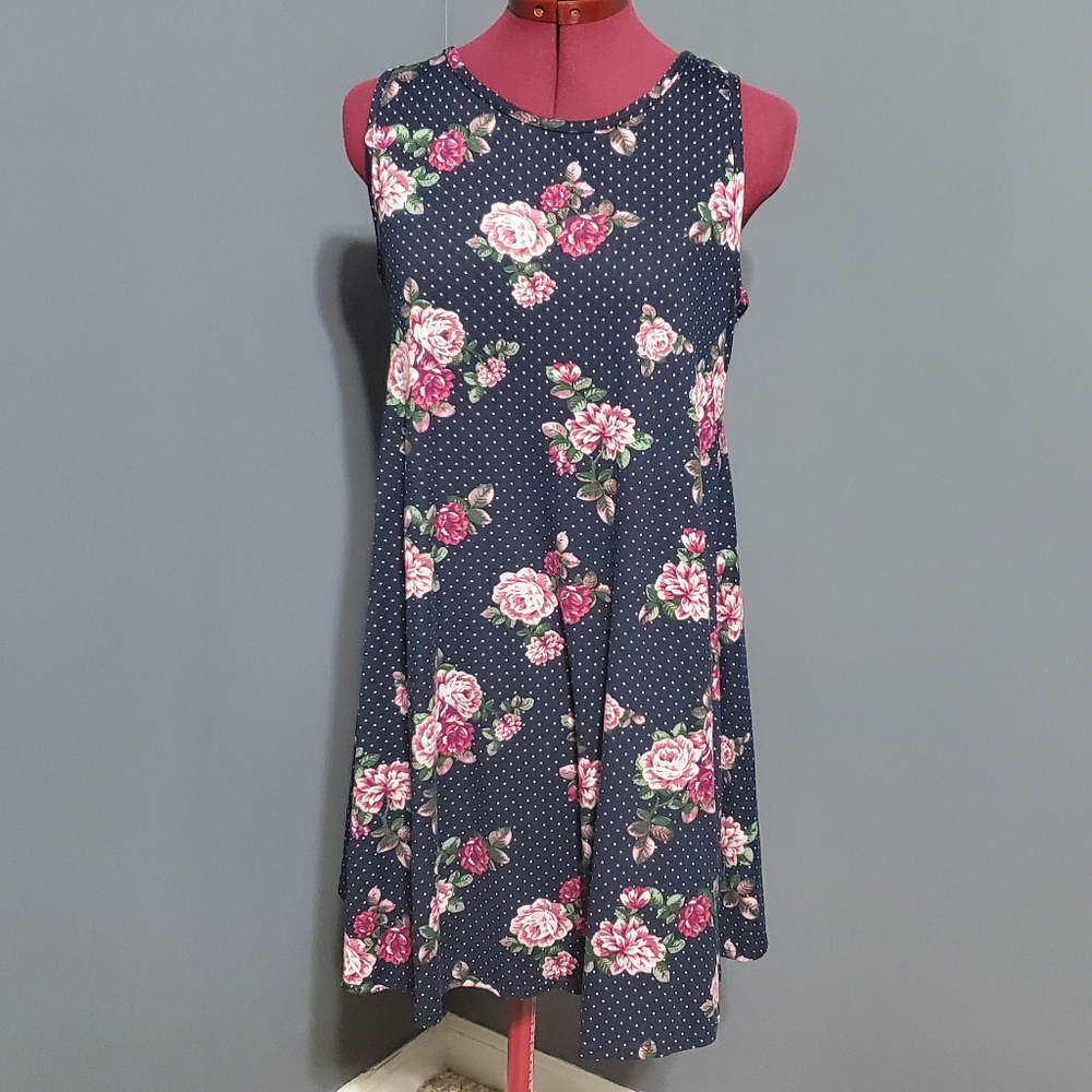 Discreet Navy Floral Women's Dress